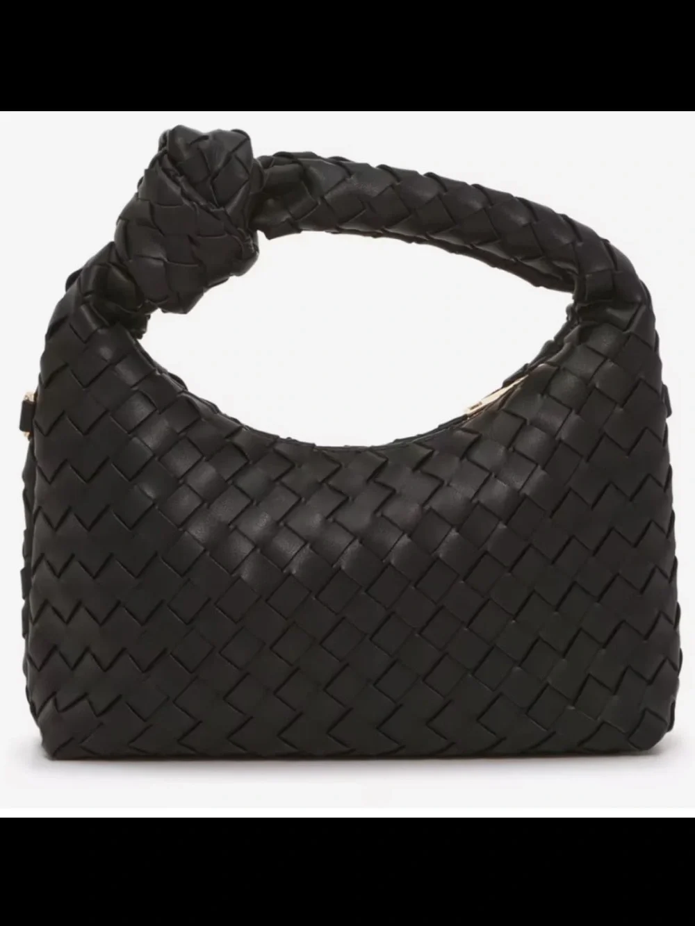 Black Woven Knotted Handbag